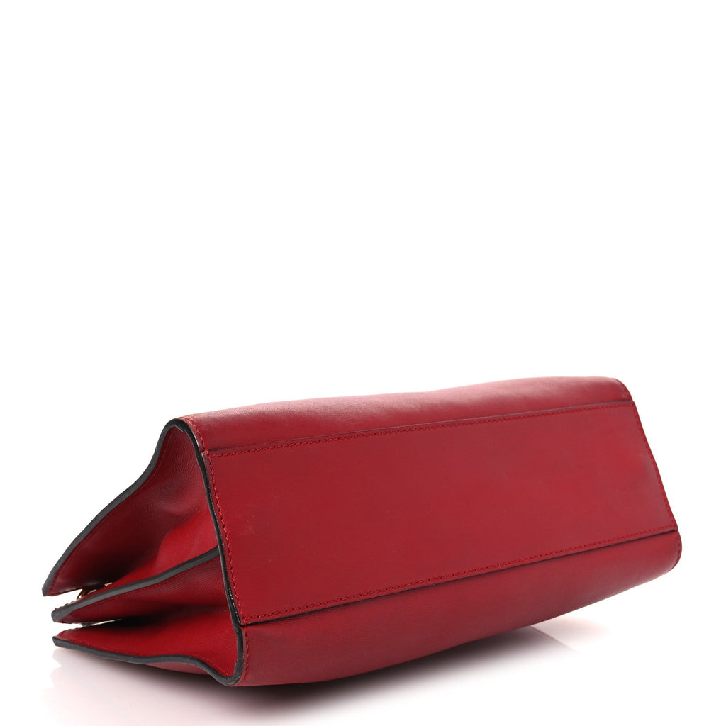 Nappa Bamboo Web Small Nymphaea Top Handle Bag Hibiscus Red