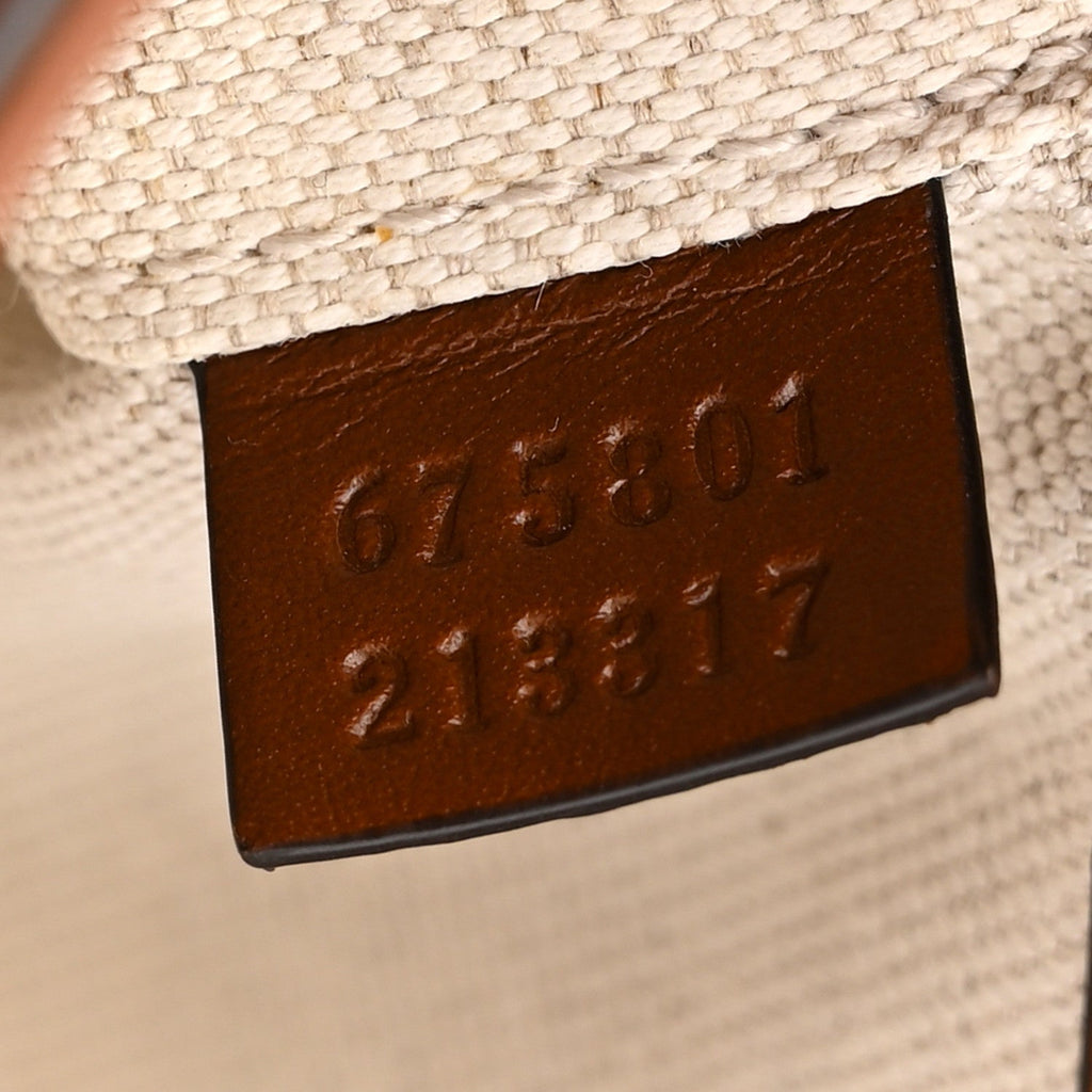 New Canvas Charisma Calfskin Crystal GG Monogram Mini Horsebit 1955 Shoulder Bag Camel Ebony