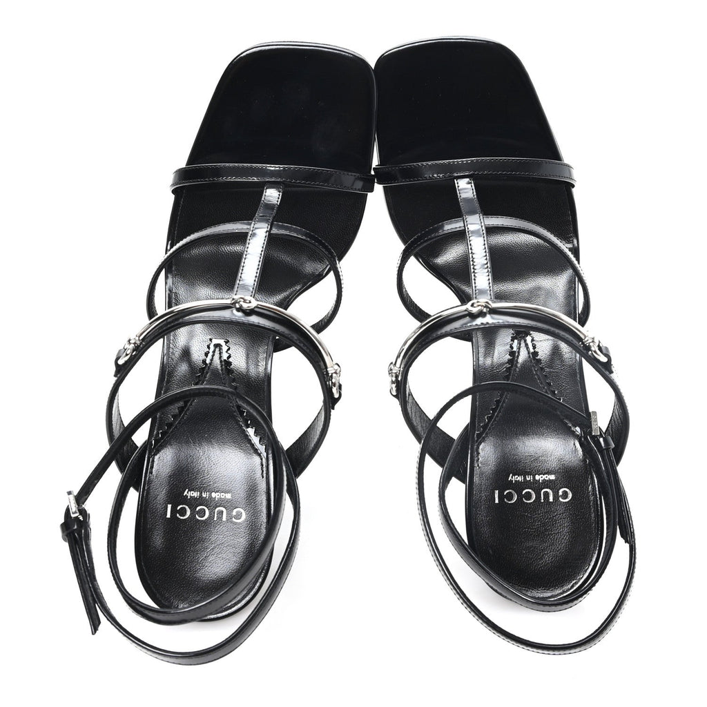 Nappa Regent Strappy Horsebit Sandals 39 Black