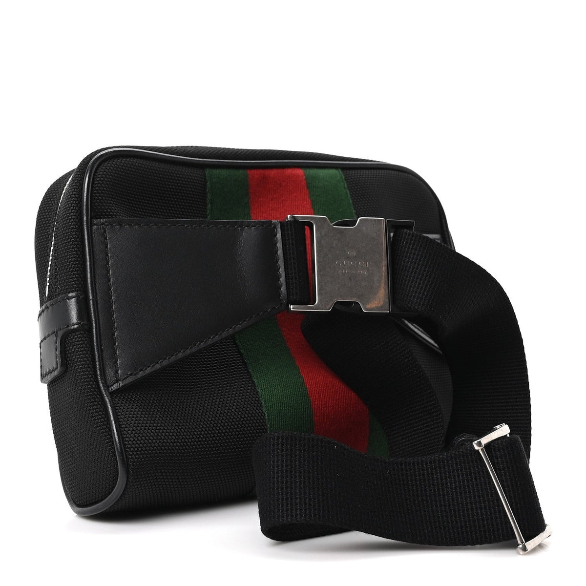 Canvas Web Slim Belt Bag Black