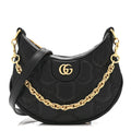 Calfskin GG Matelasse Mini Hobo Shoulder Bag Black