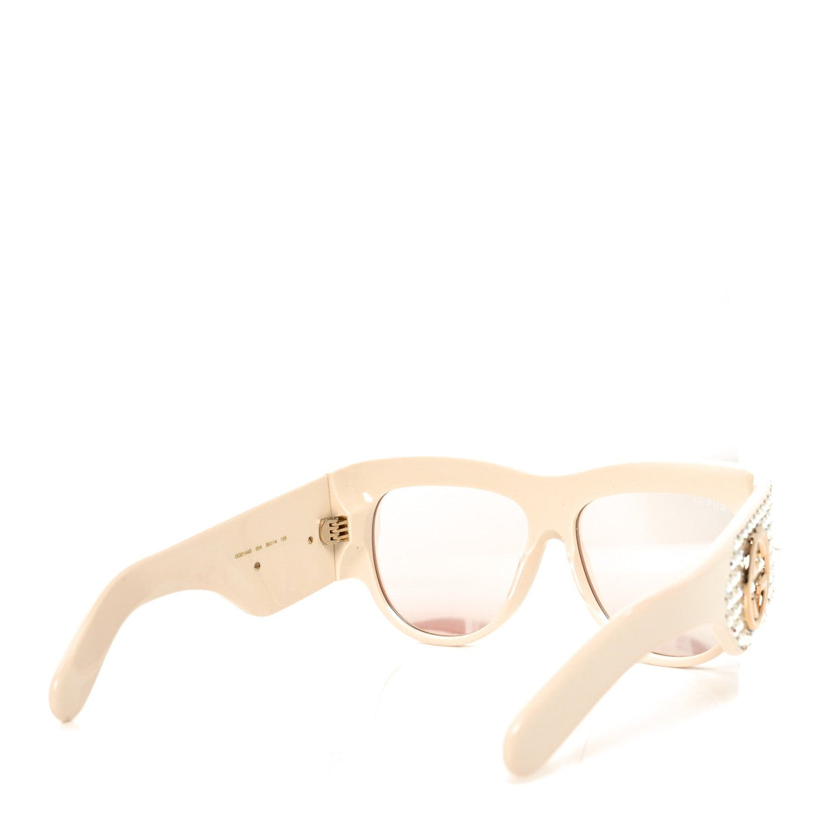Acetate Crystal Oversize Hollywood Forever Sunglasses GG0144S Ivory