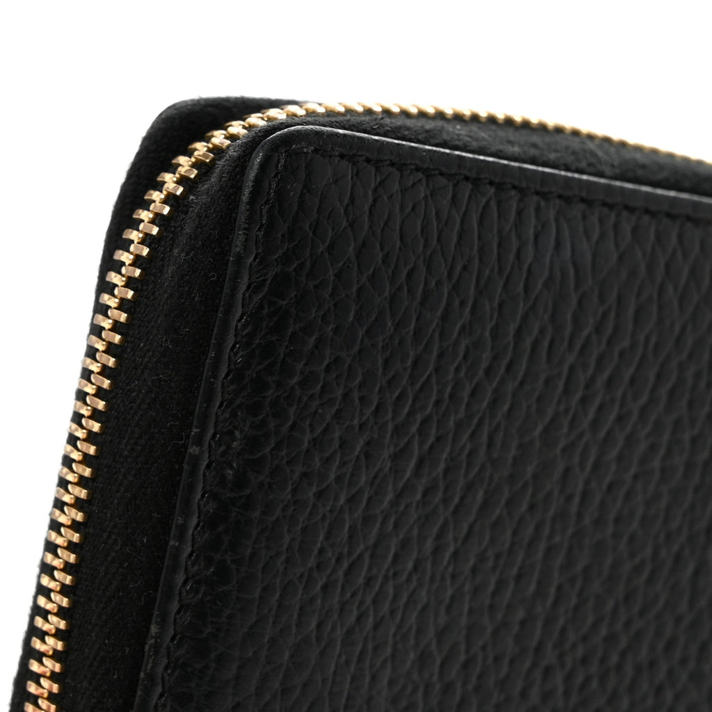 Dollar Calfskin GG Marmont Zip Around Wallet Black