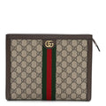 GG Supreme Monogram Web Ophidia Pouch Brown