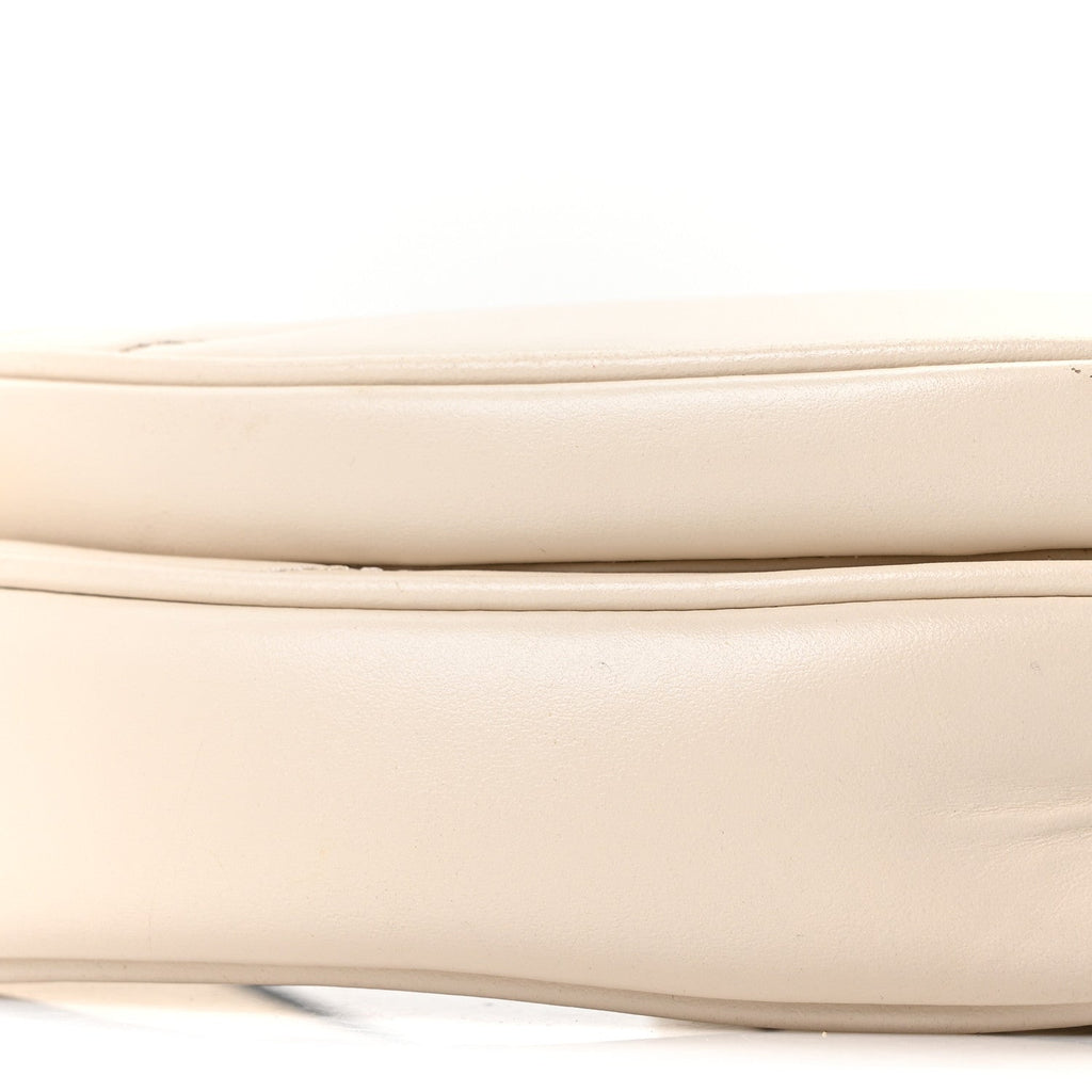Calfskin Matelasse Diagonal Mini Interlocking G Heart Shoulder Bag Mystic White