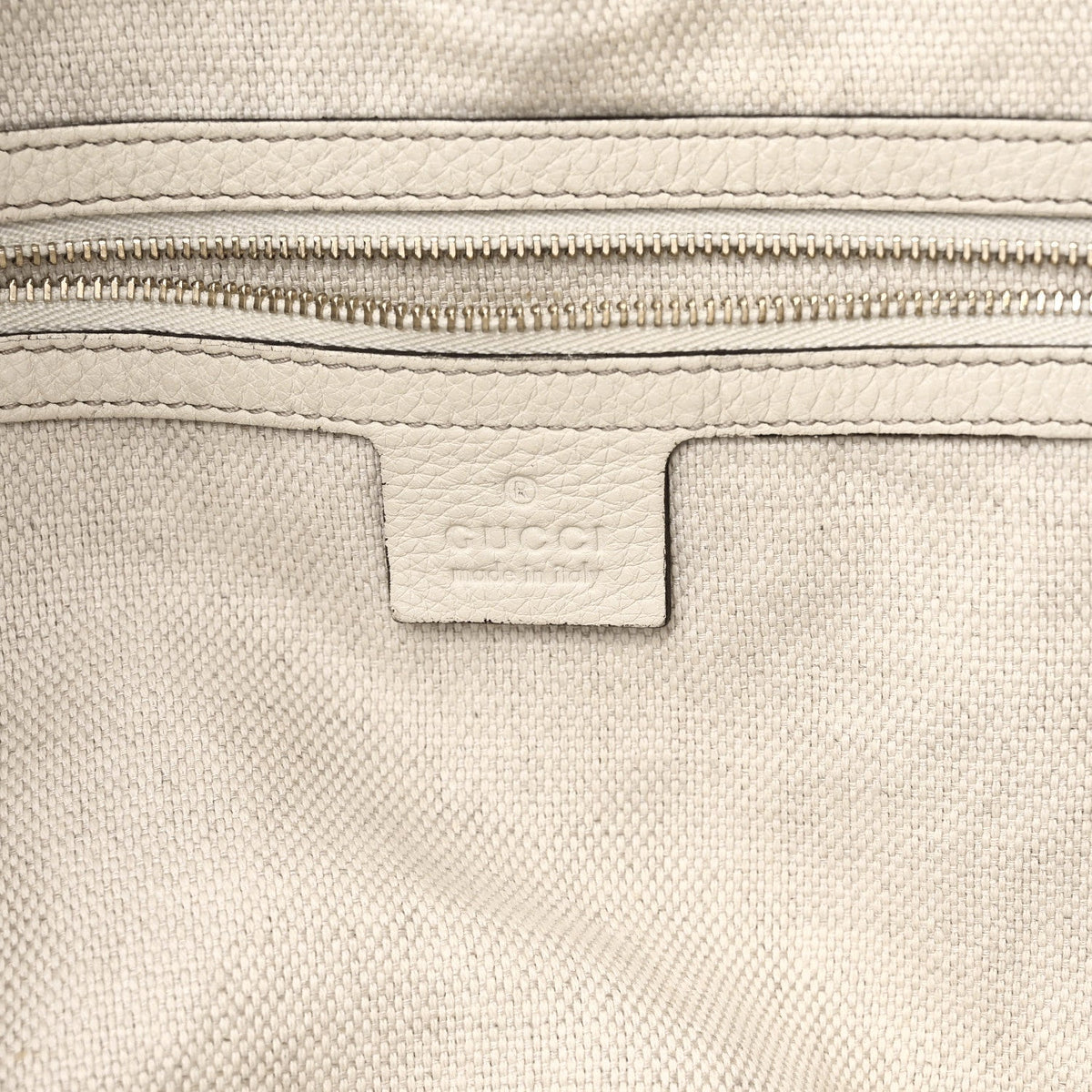 Pebbled Calfskin Large Soho Shoulder Bag Off White
