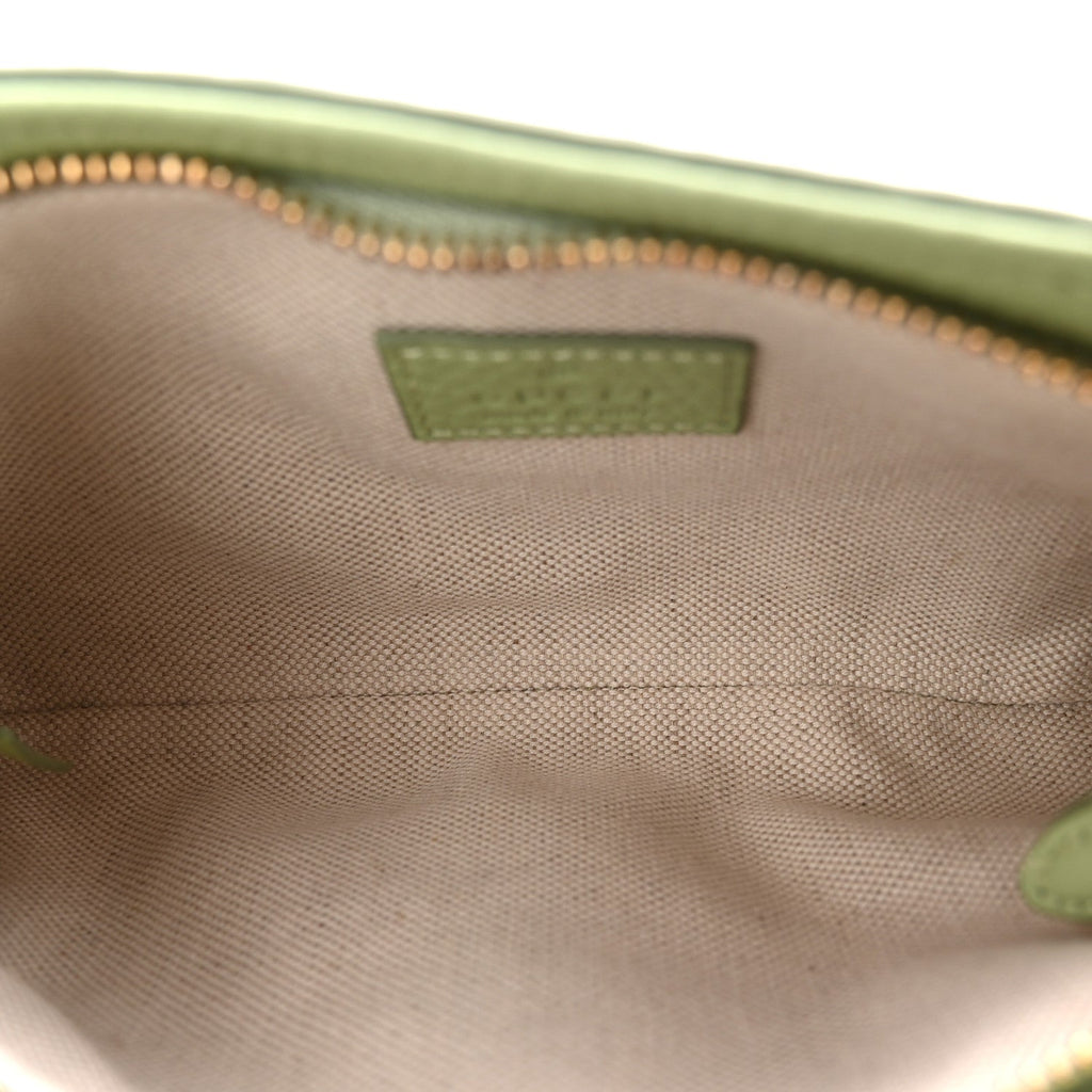 GG Grainy Calfskin Emblem Super Mini Shoulder Bag Sage Leaf
