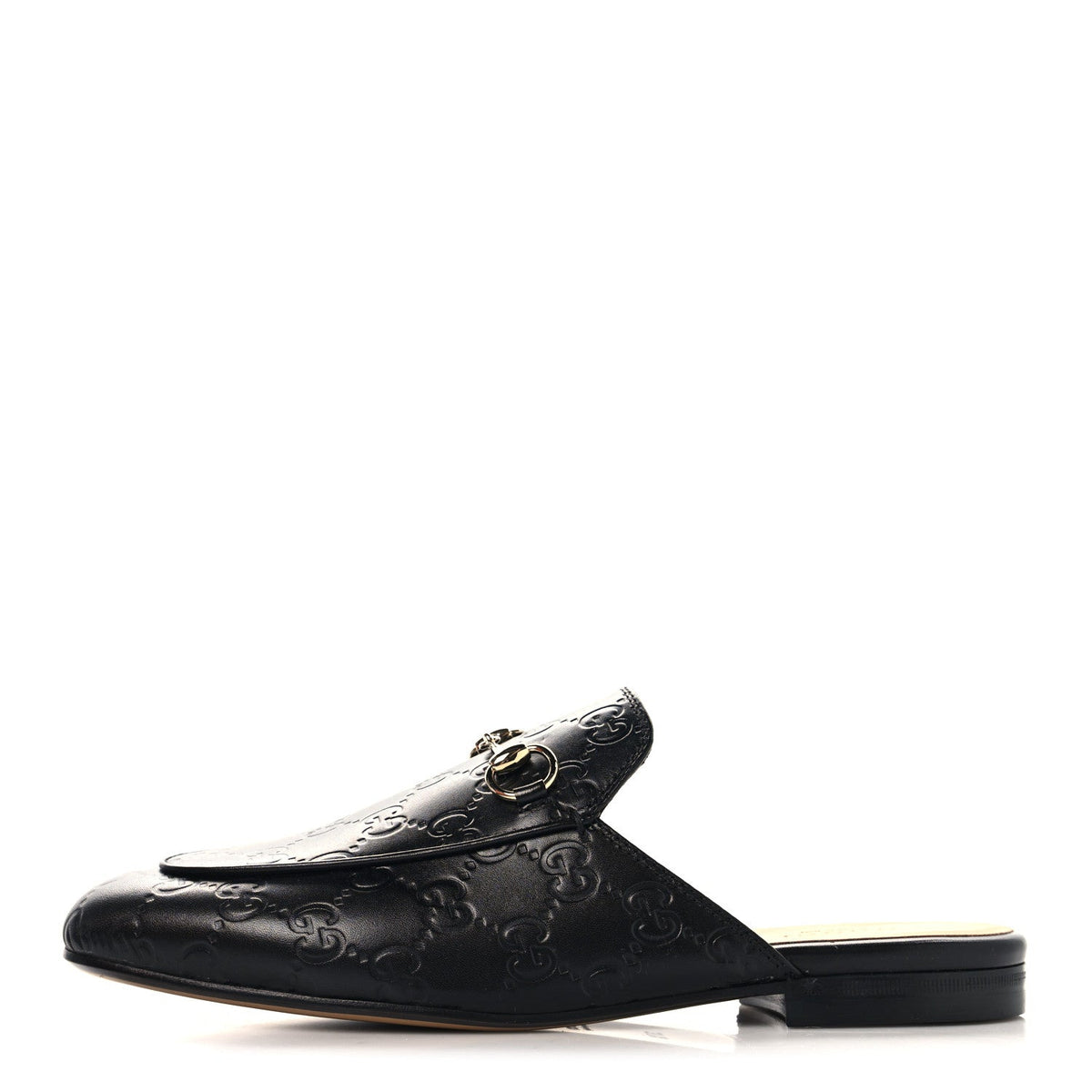 Glamour Calfskin Guccissima Womens Princetown Slippers 37.5 Black