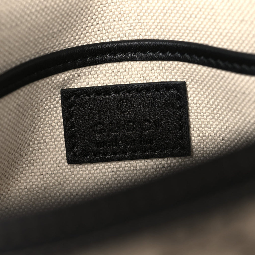 GG Supreme Monogram Horsebit 1955 Soft Small Shoulder Bag Beige Black