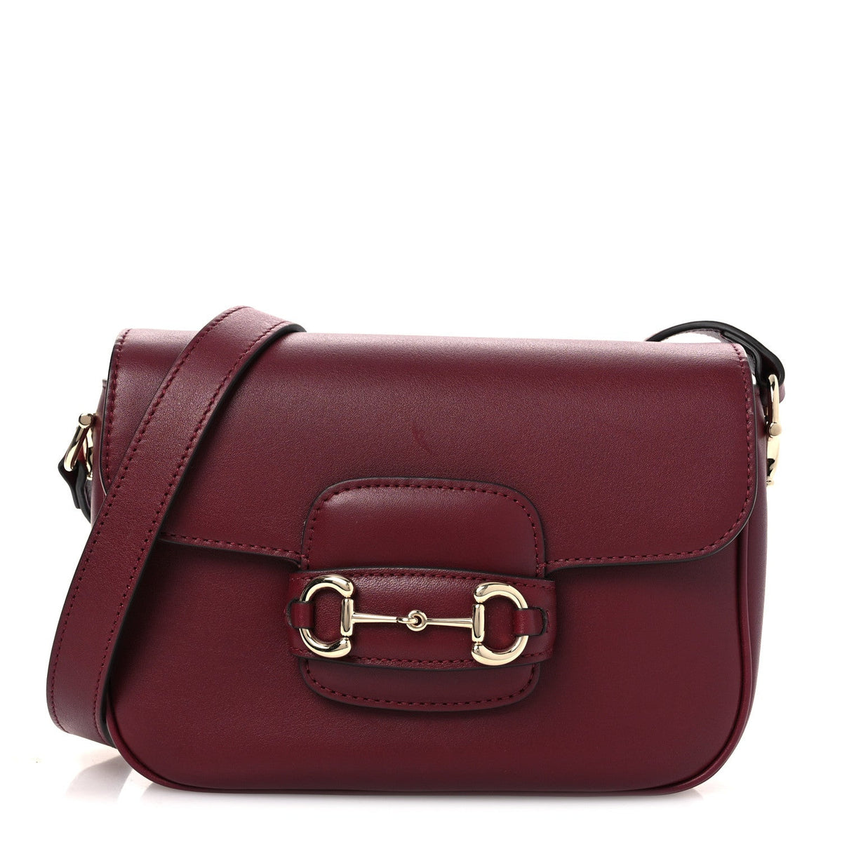 Arabella Calfskin Horsebit 1955 Shoulder Bag Rosso Ancora