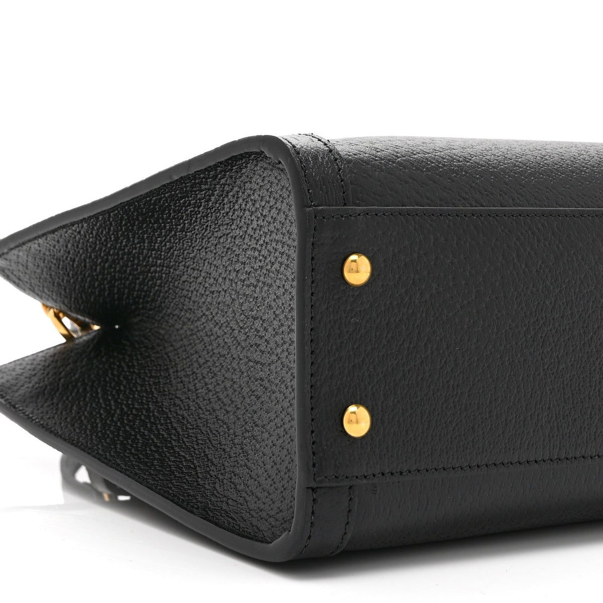 Textured Dollar Calfskin Web Small Diana Tote Bag Black Dusty Grey