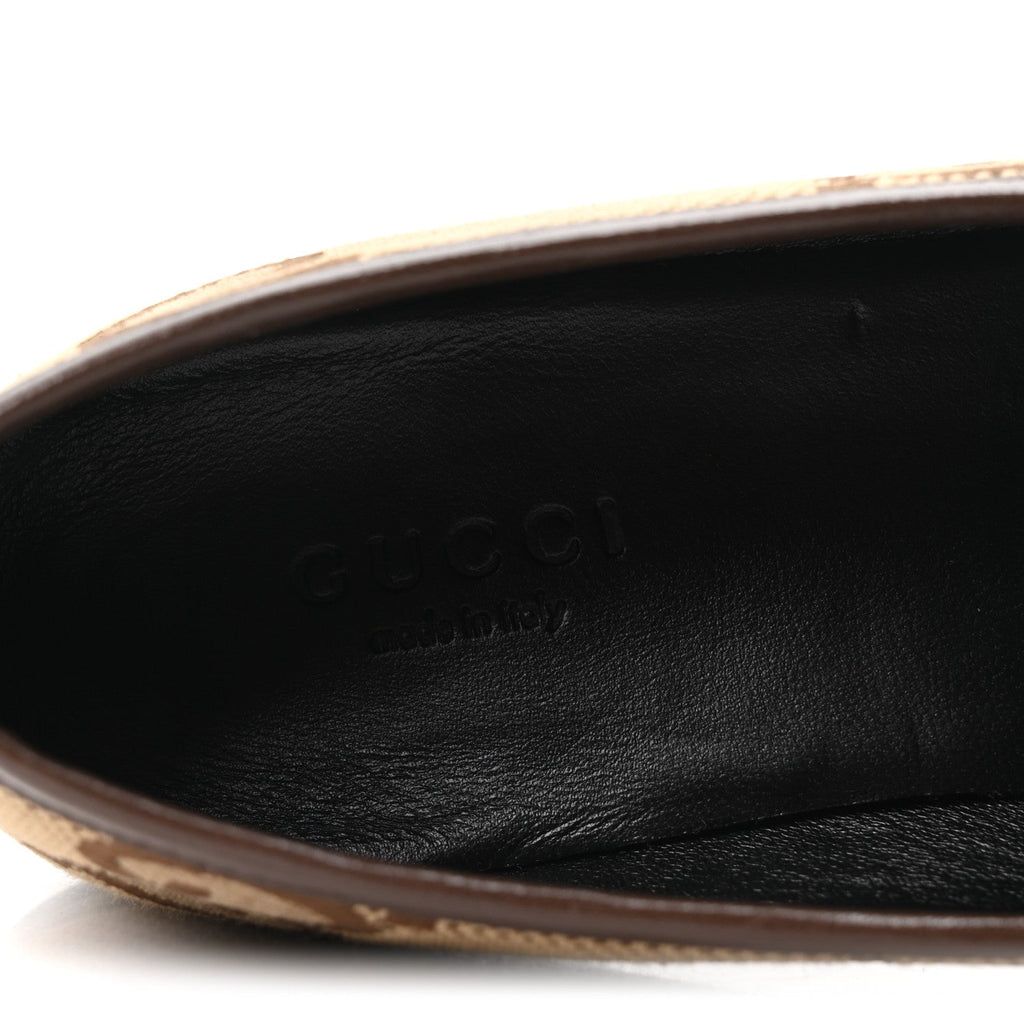 Monogram Jumbo GG Malaga Kid Horsebit Womens Jordaan Loafers 35.5 Beige Ebony New Acero