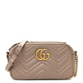 Calfskin Matelasse Small GG Marmont Chain Shoulder Bag Porcelain Rose
