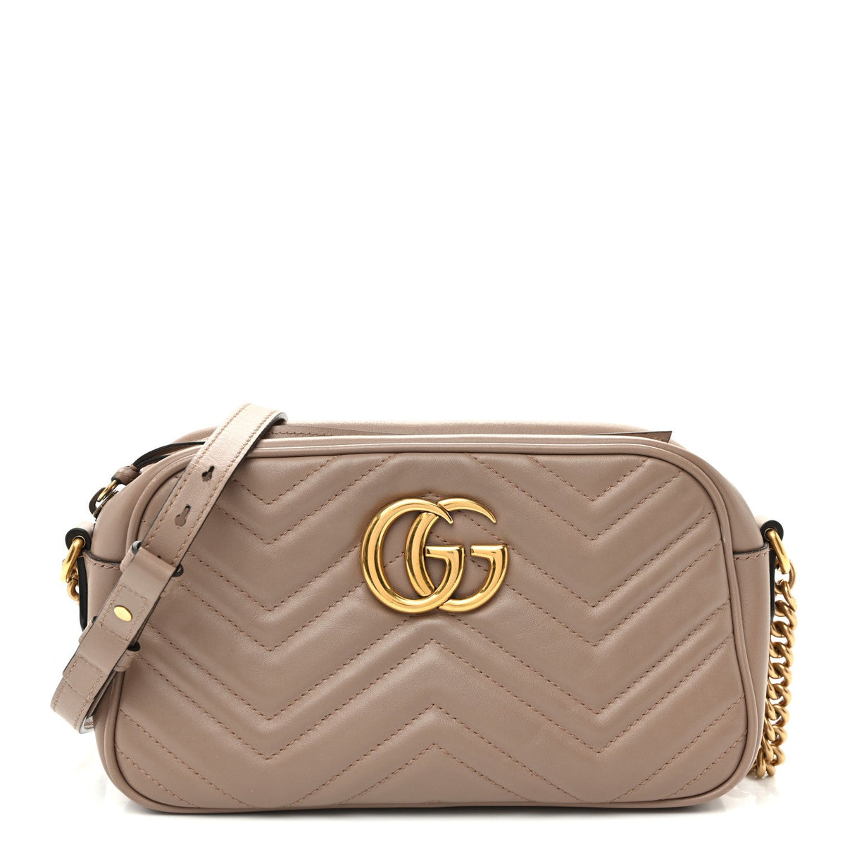 Calfskin Matelasse Small GG Marmont Chain Shoulder Bag Porcelain Rose