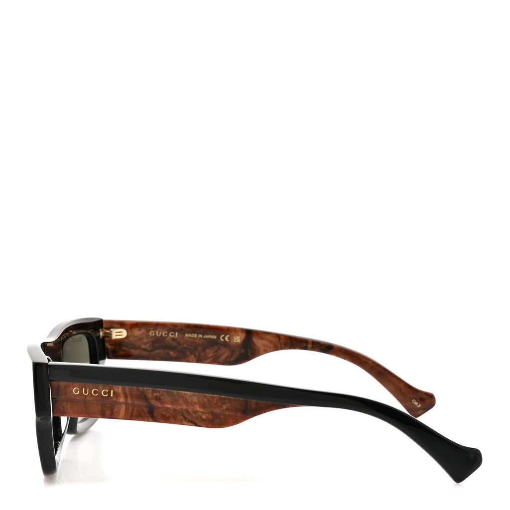 Acetate Rectangle Frame Web Sunglasses GG1301S Brown