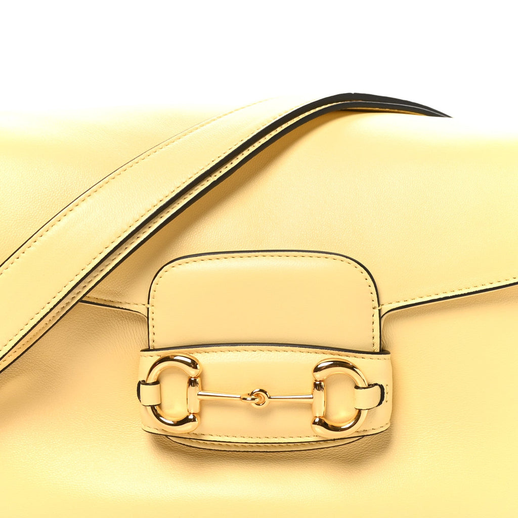 Calfskin Horsebit 1955 Aura Small Shoulder Bag Yellow
