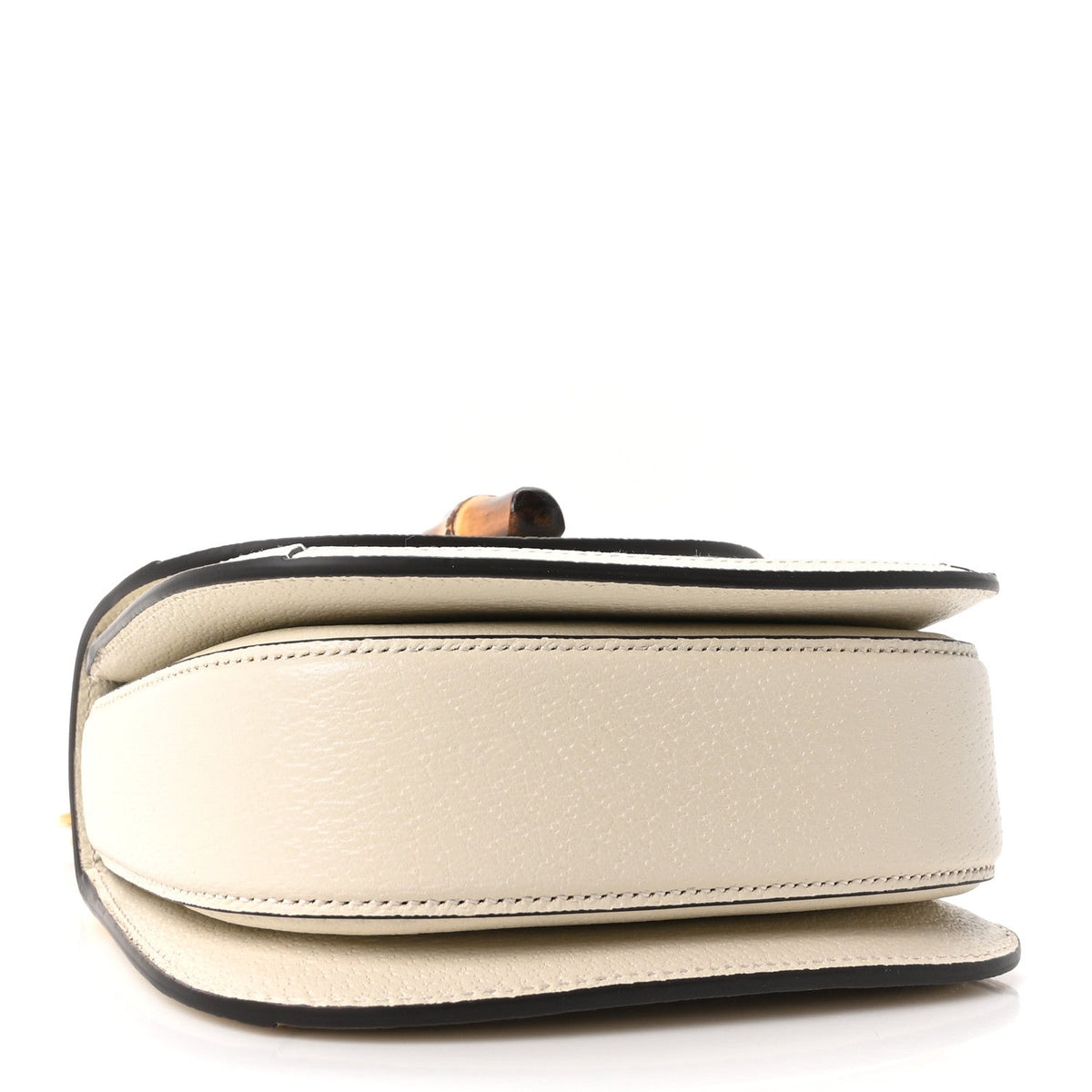 Monogram Jumbo GG Textured Dollar Calfskin Web Mini Bamboo 1947 Top Handle Bag Off White