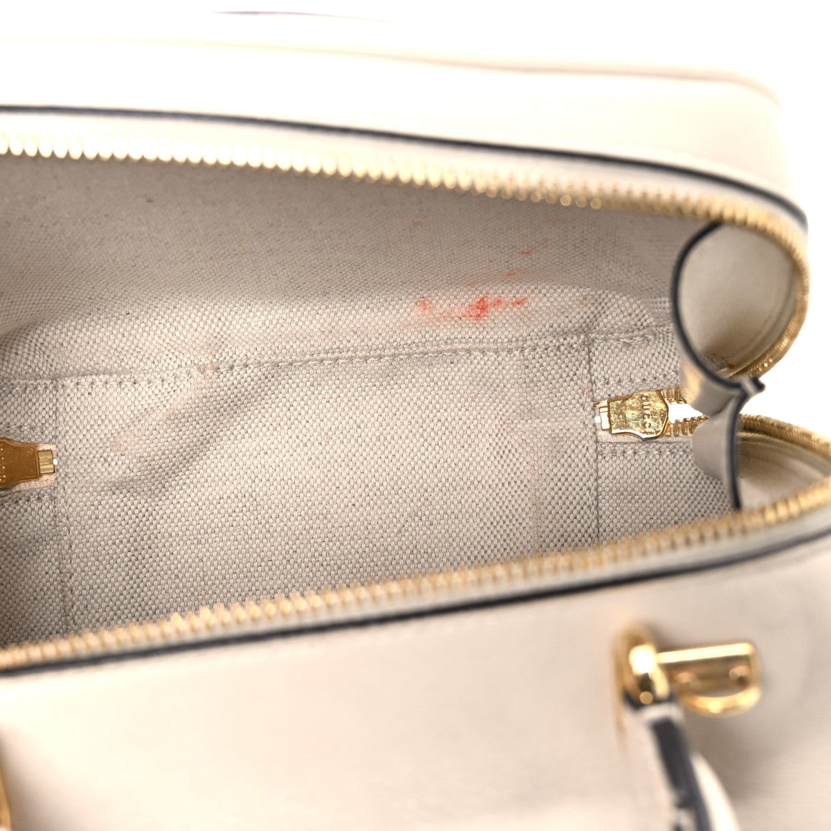 Sakai Be Green Calfskin Diagonal Stitched Blondie Top Handle Bag Mystic White