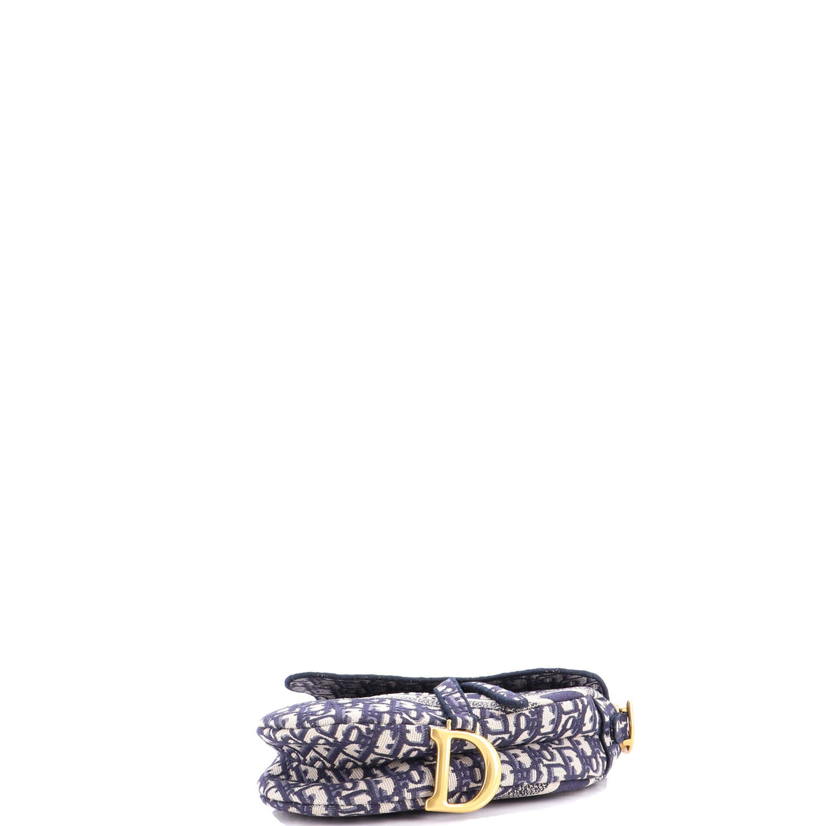 Saddle Handbag Logo Embroidered Oblique Canvas Medium