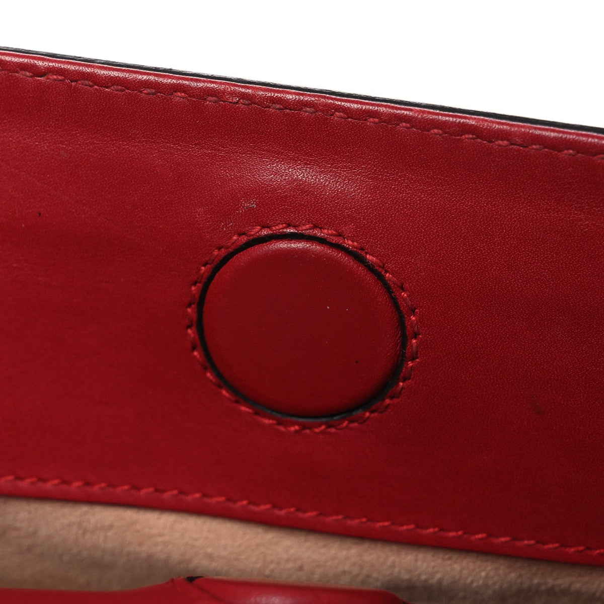 Nappa Bamboo Web Small Nymphaea Top Handle Bag Hibiscus Red