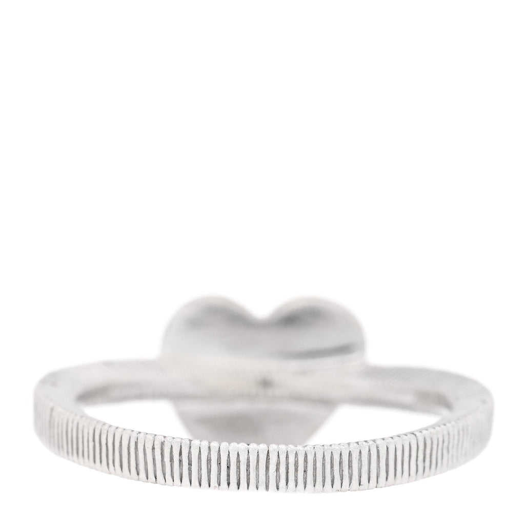 Sterling Silver Enamel GG Heart Ring 53 6.25 Iridescent
