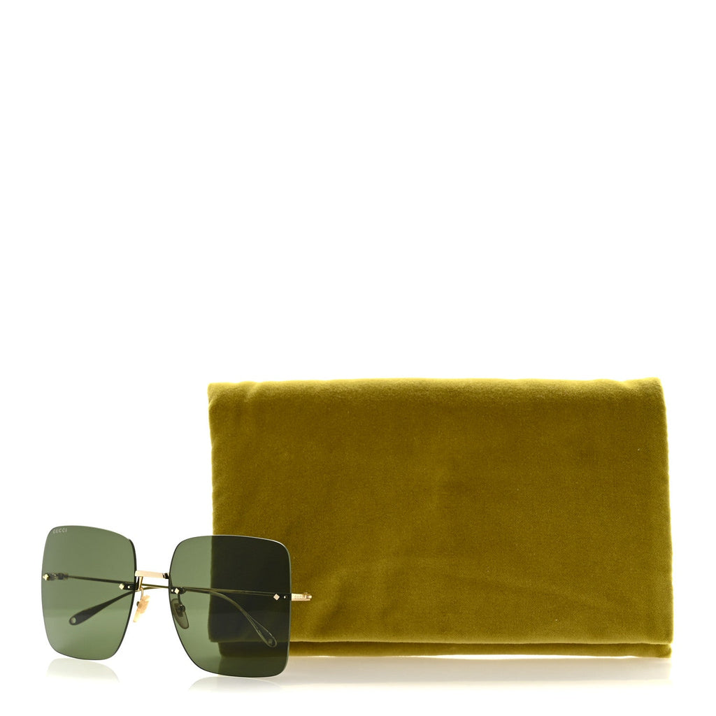 Acetate Detachable Charm Square Frame Sunglasses GG1147S Green