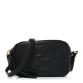 Pebbled Calfskin Mini Soho Disco Bag Black