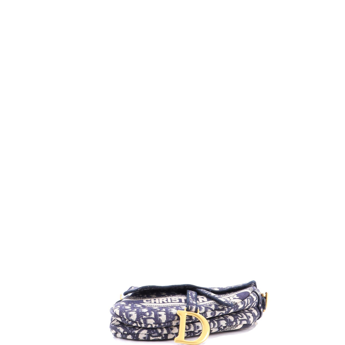 Saddle Handbag Logo Embroidered Oblique Canvas Medium