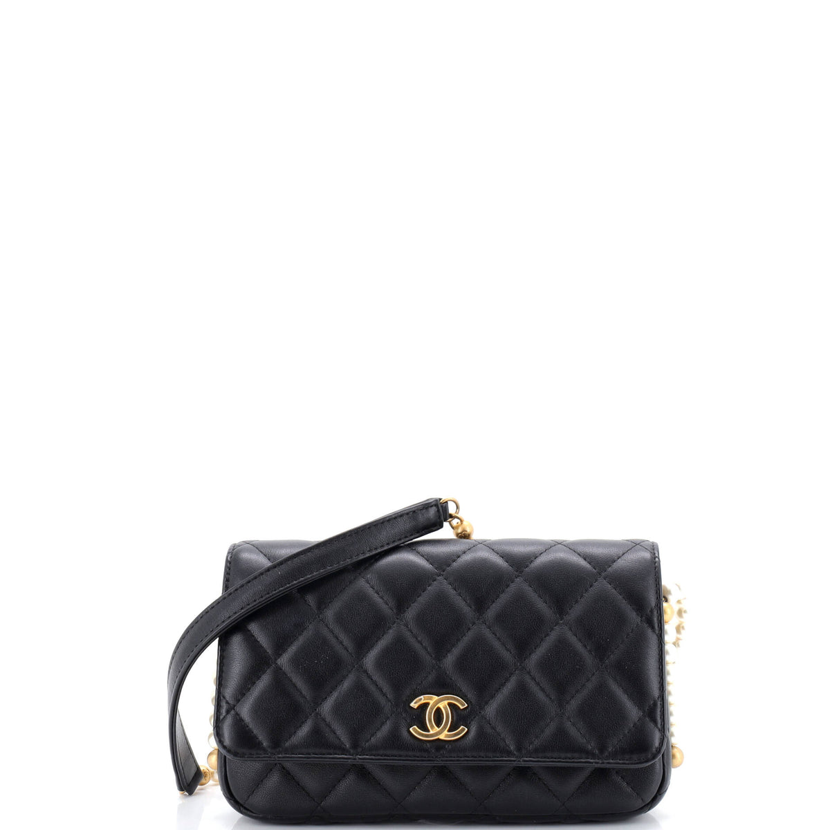 About Pearls Wallet on Chain Quilted Calfskin