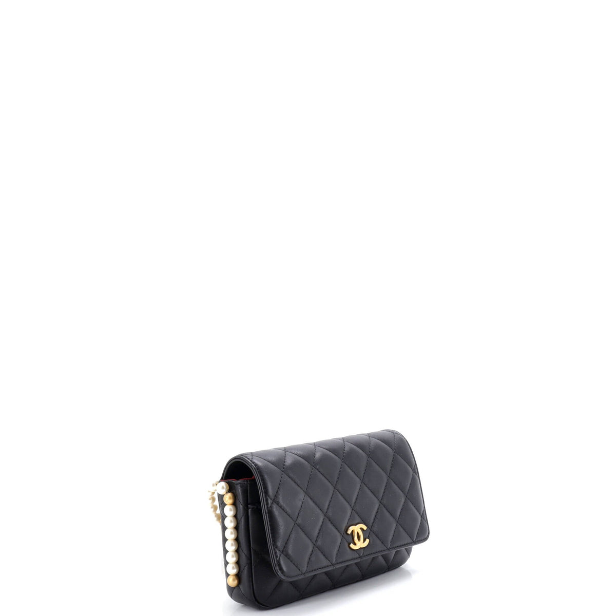 About Pearls Wallet on Chain Quilted Calfskin