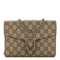 GG Supreme Monogram Mini Dionysus Chain Wallet Beige Vulcanic Red
