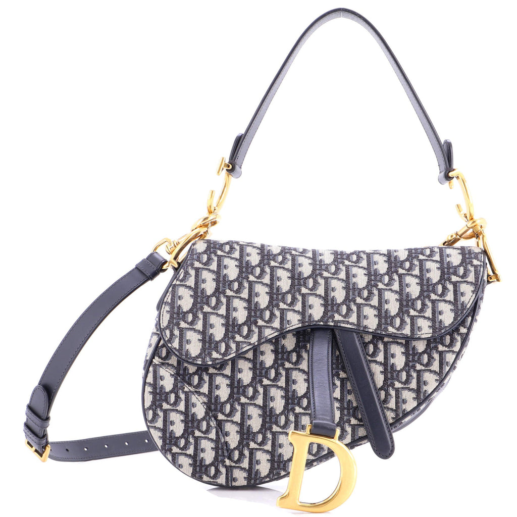 Saddle Handbag with Strap Oblique Canvas Medium