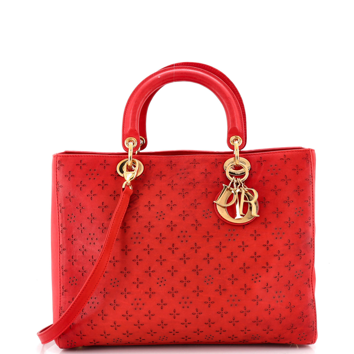 Lady Dior Bag Laser Cut Leather Large