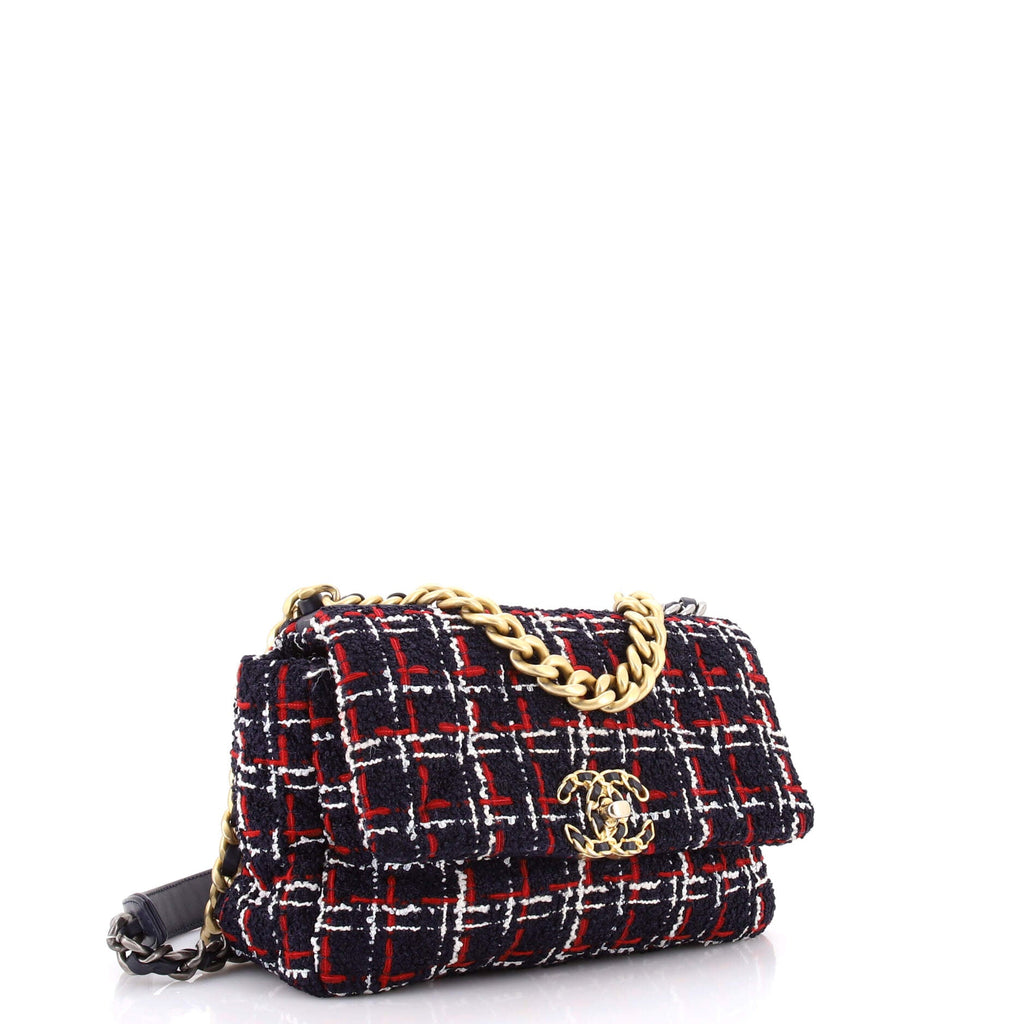 19 Flap Bag Quilted Tweed Medium