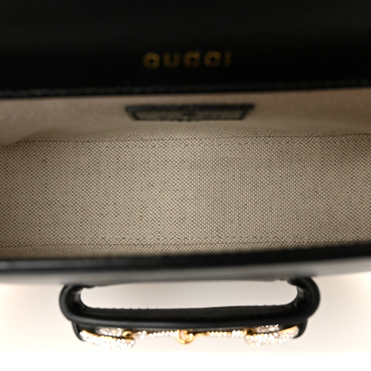 Azalea Calfskin Mini Crystal Horsebit 1955 Shoulder Bag Black