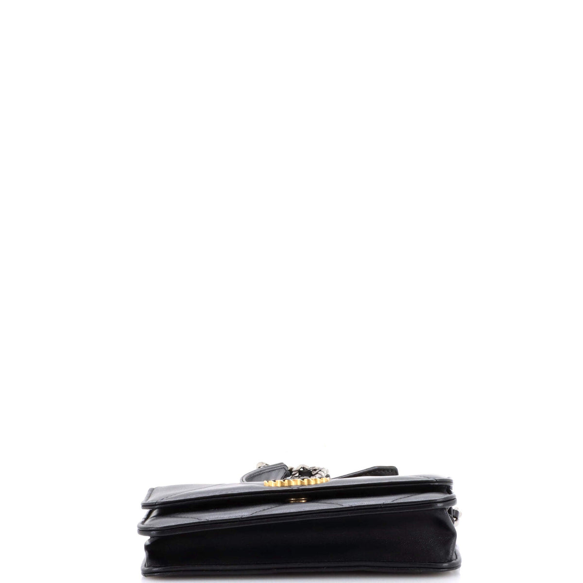 19 Flap Phone Holder with Chain Quilted Lambskin