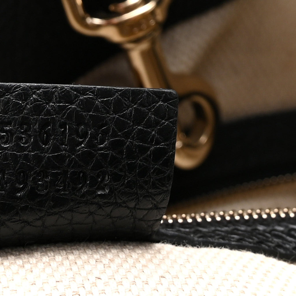 Pebbled Calfskin Medium Soho Chain Shoulder Bag Black