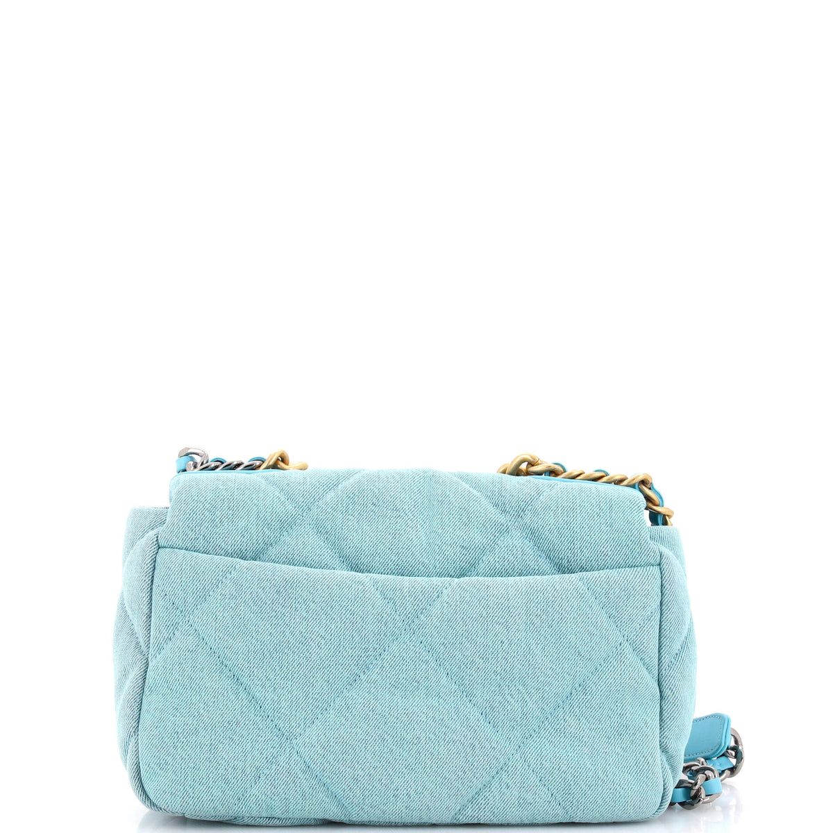 19 Flap Bag Quilted Denim Medium