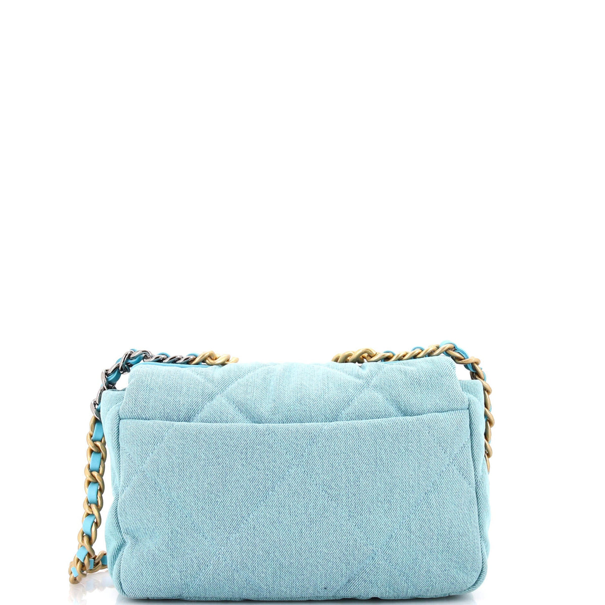 19 Flap Bag Quilted Denim Medium