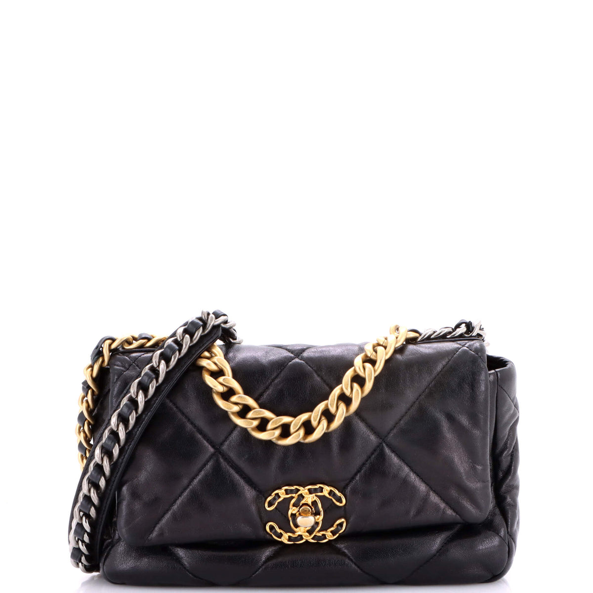 19 Flap Bag Quilted Leather Medium