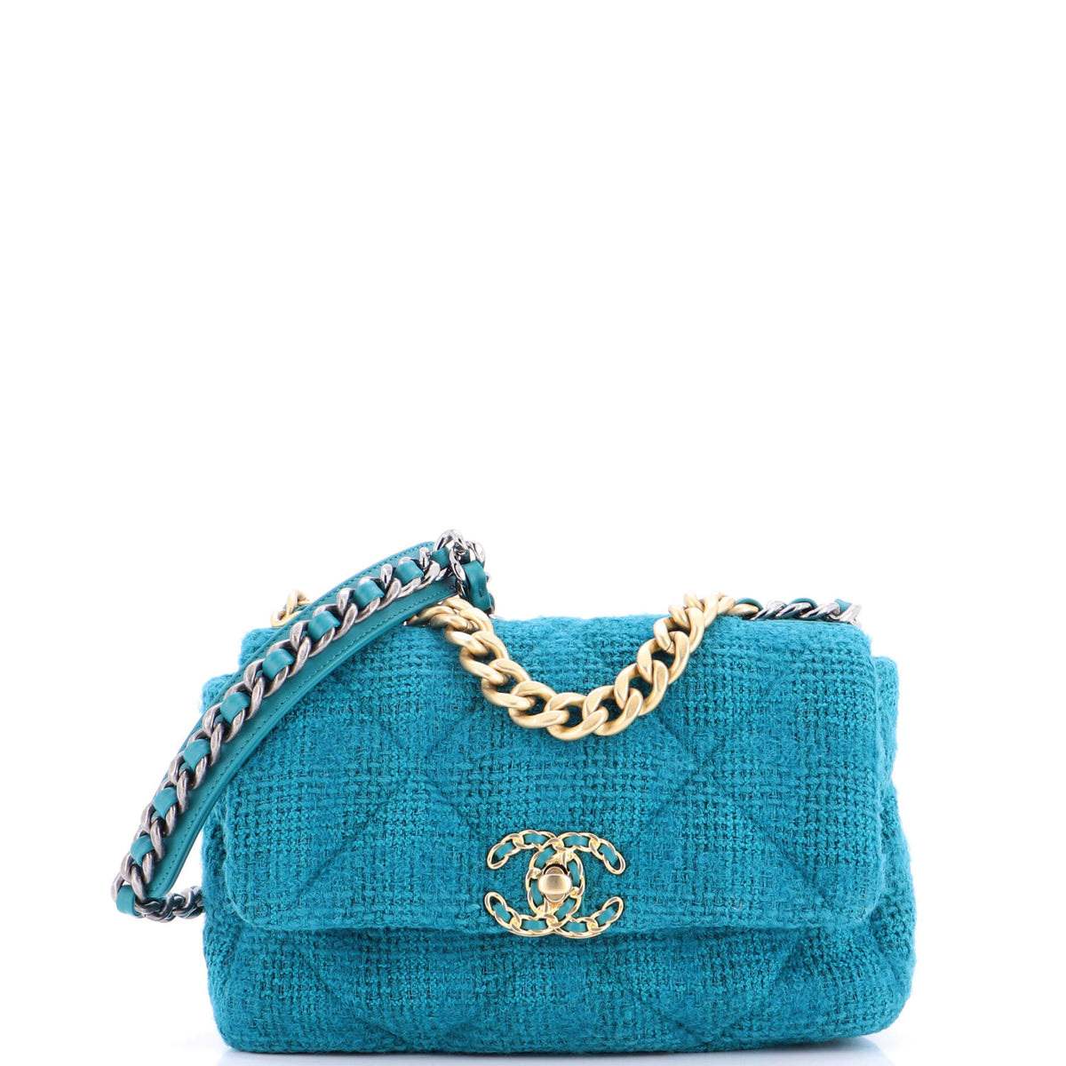 19 Flap Bag Quilted Tweed Medium
