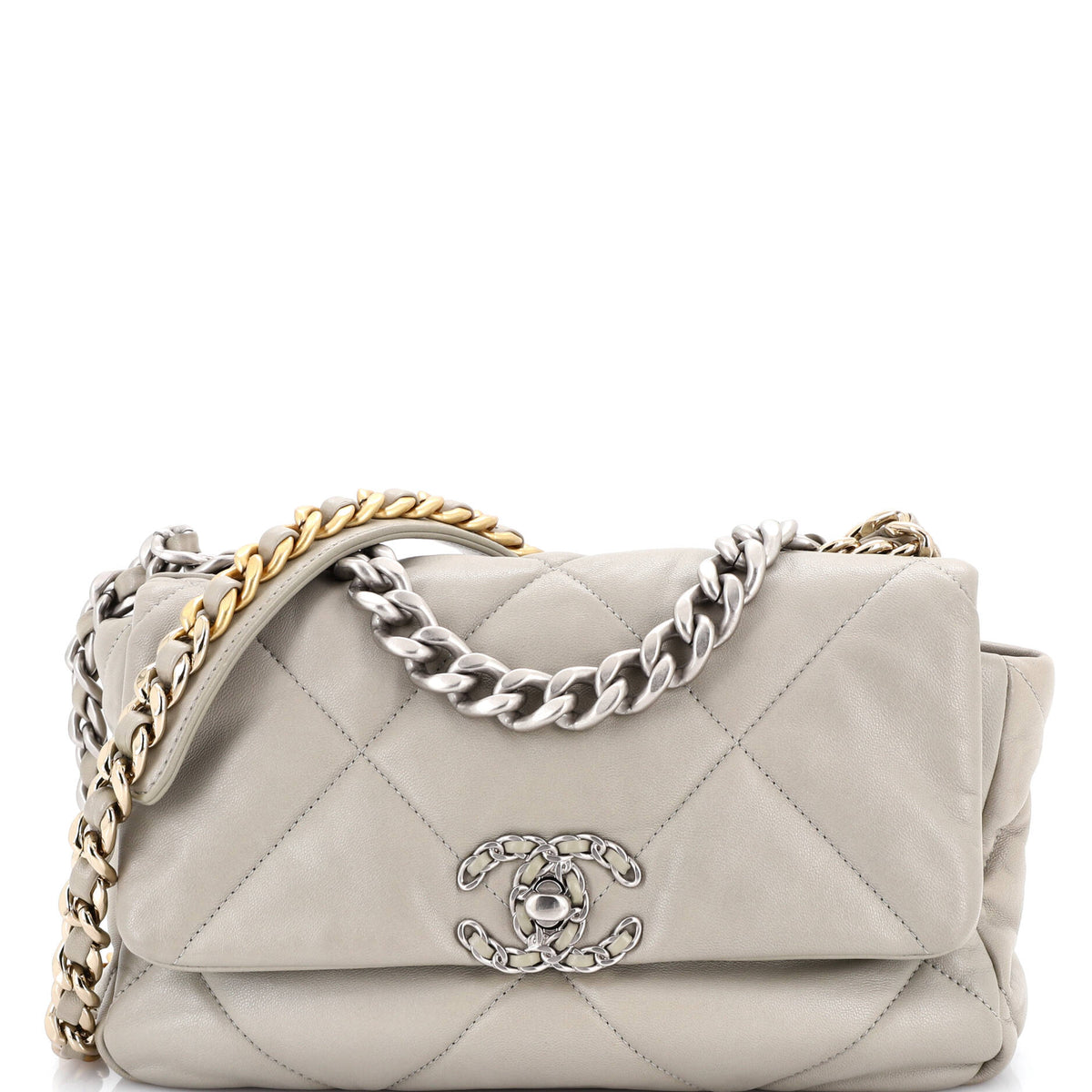 19 Flap Bag Quilted Leather Medium