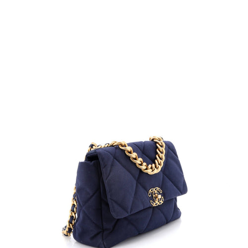 19 Flap Bag Quilted Canvas Large