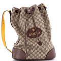 Neo Vintage Drawstring Bucket Backpack GG Coated Canvas Large
