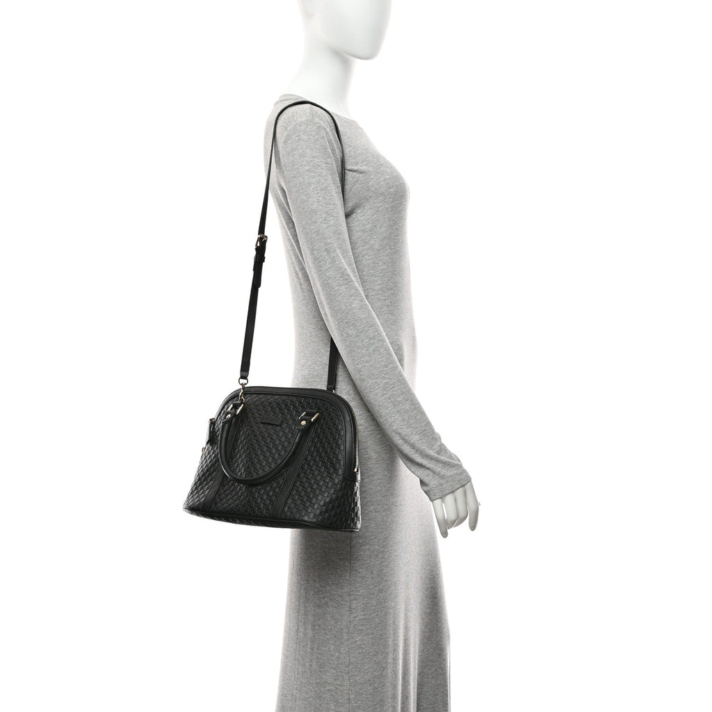 Microguccissima Medium Dome Bag Black