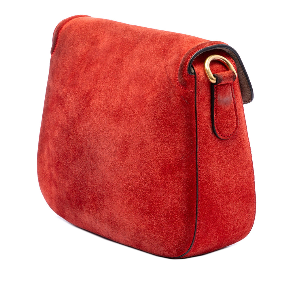 Lady Web Shoulder Bag Suede Medium