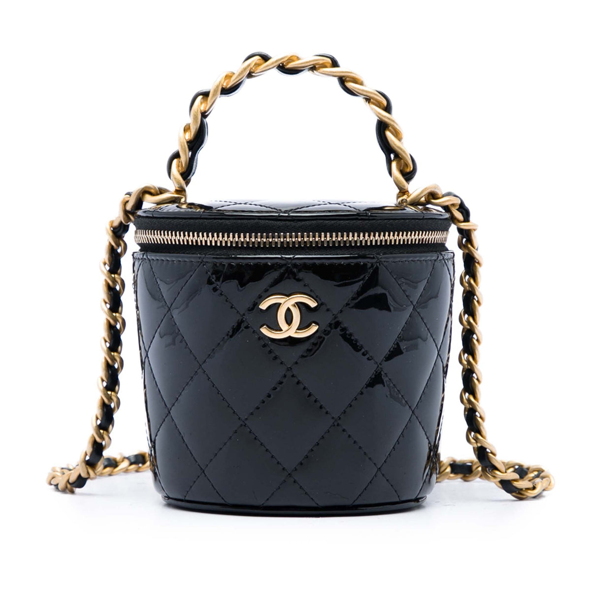 Afternoon Tea Vanity Bucket Bag Quilted Patent