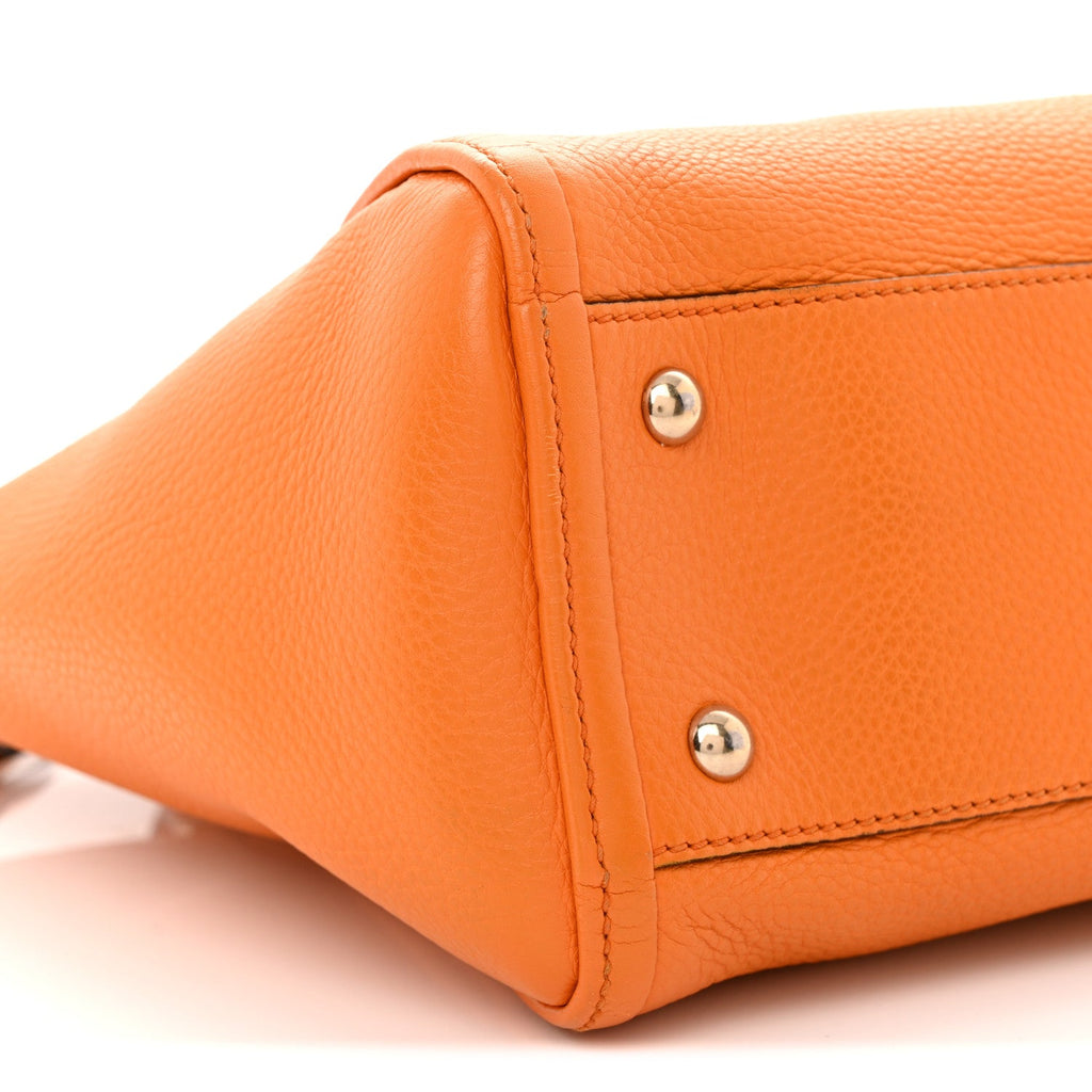 Pebbled Calfskin Small Soho Top Handle Bag Curcuma