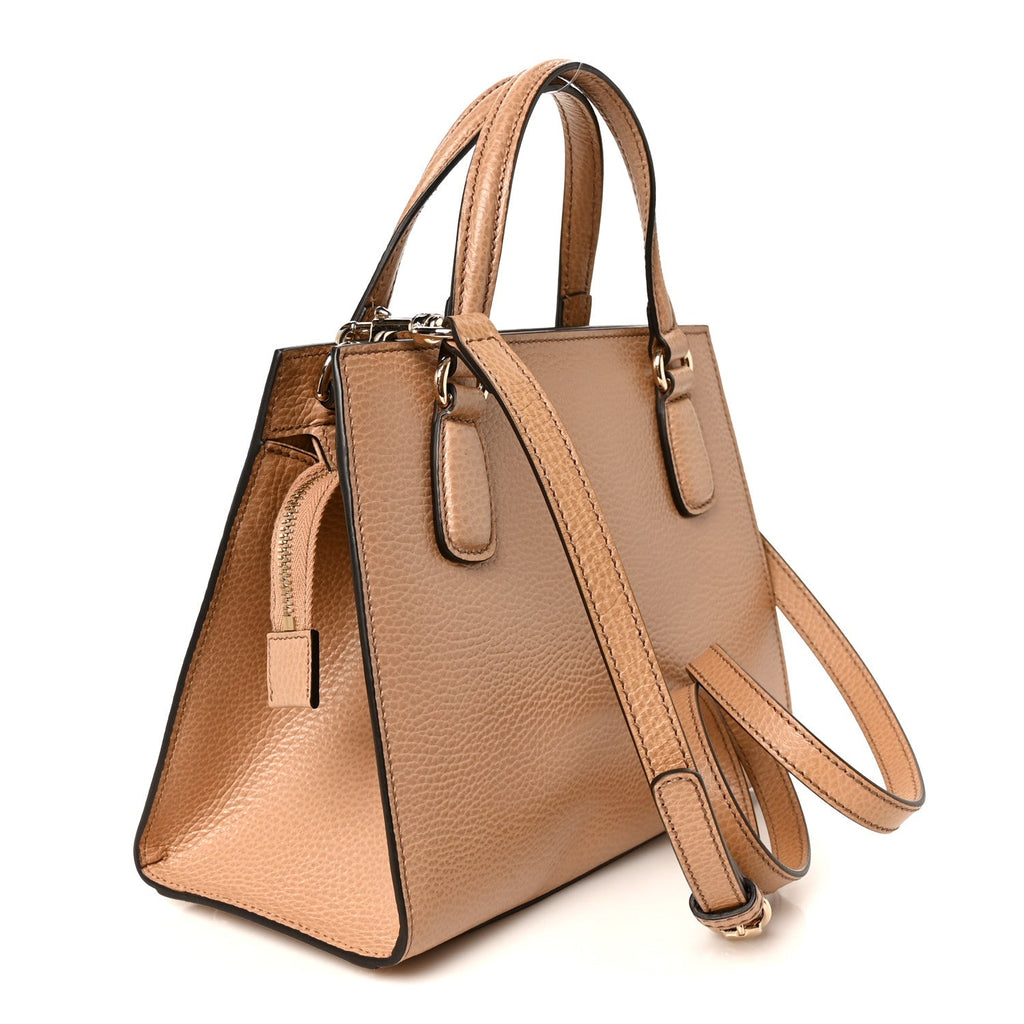 Dollar Calfskin Medium Soho Top Handle Satchel Camelia