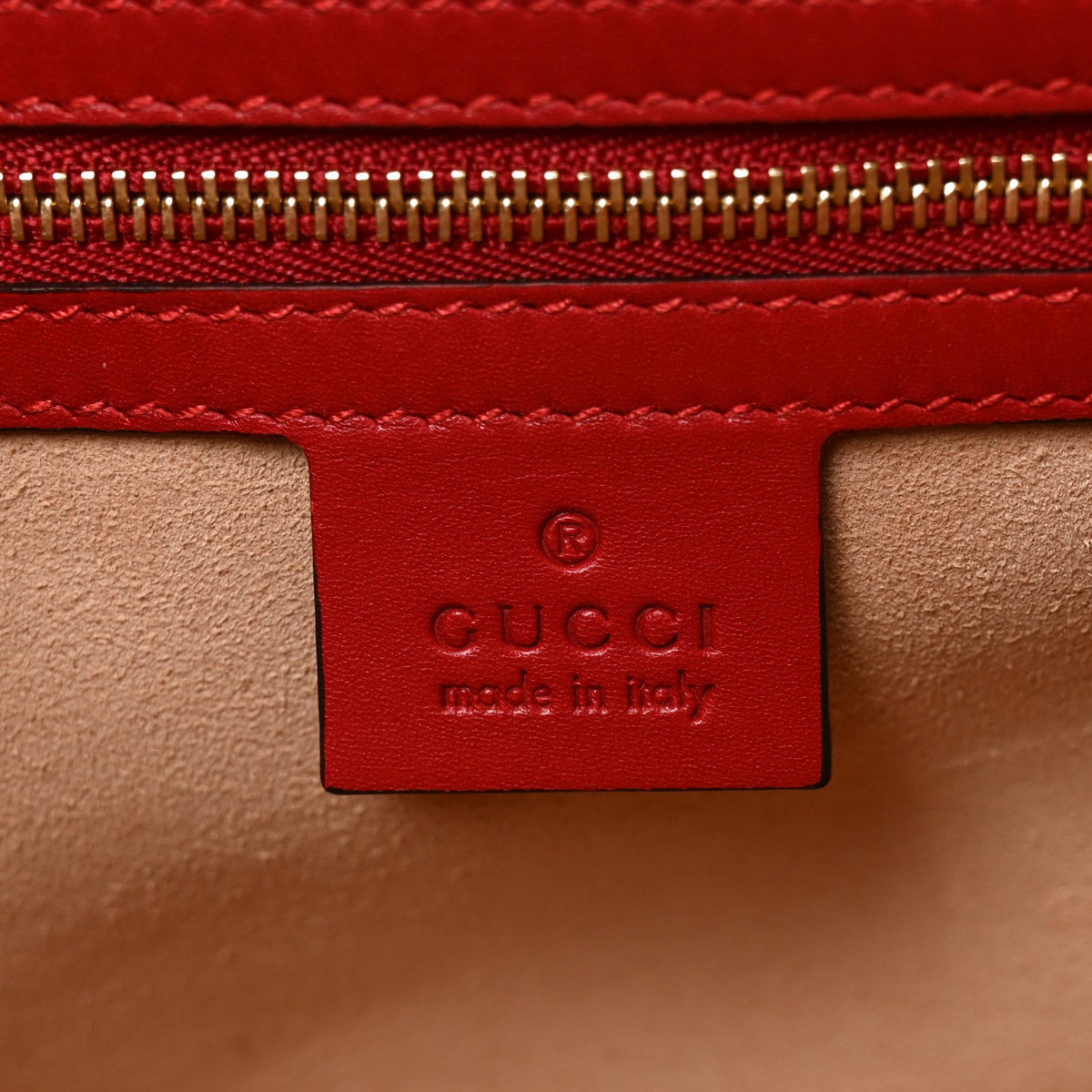 Nappa Bamboo Small Nymphaea Top Handle Bag Hibiscus Red